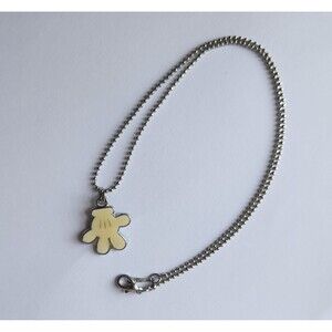 Disney Mickey Mouse Glove Enamel 18K Rolled Gold Plated Necklace - Fine Jewelry